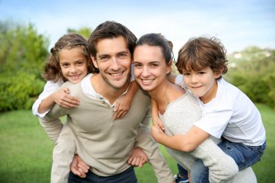 Family on park