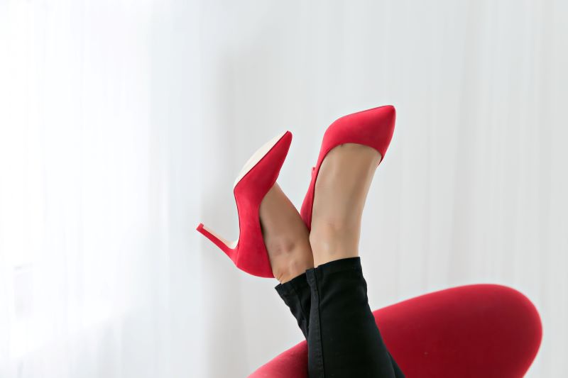 relaxing in heels